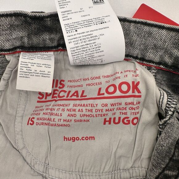 NEW Hugo Boss Womens Denim Maxi Skirt Large Gray Gatje Tie Belt Front Slit $158 - Picture 14 of 14